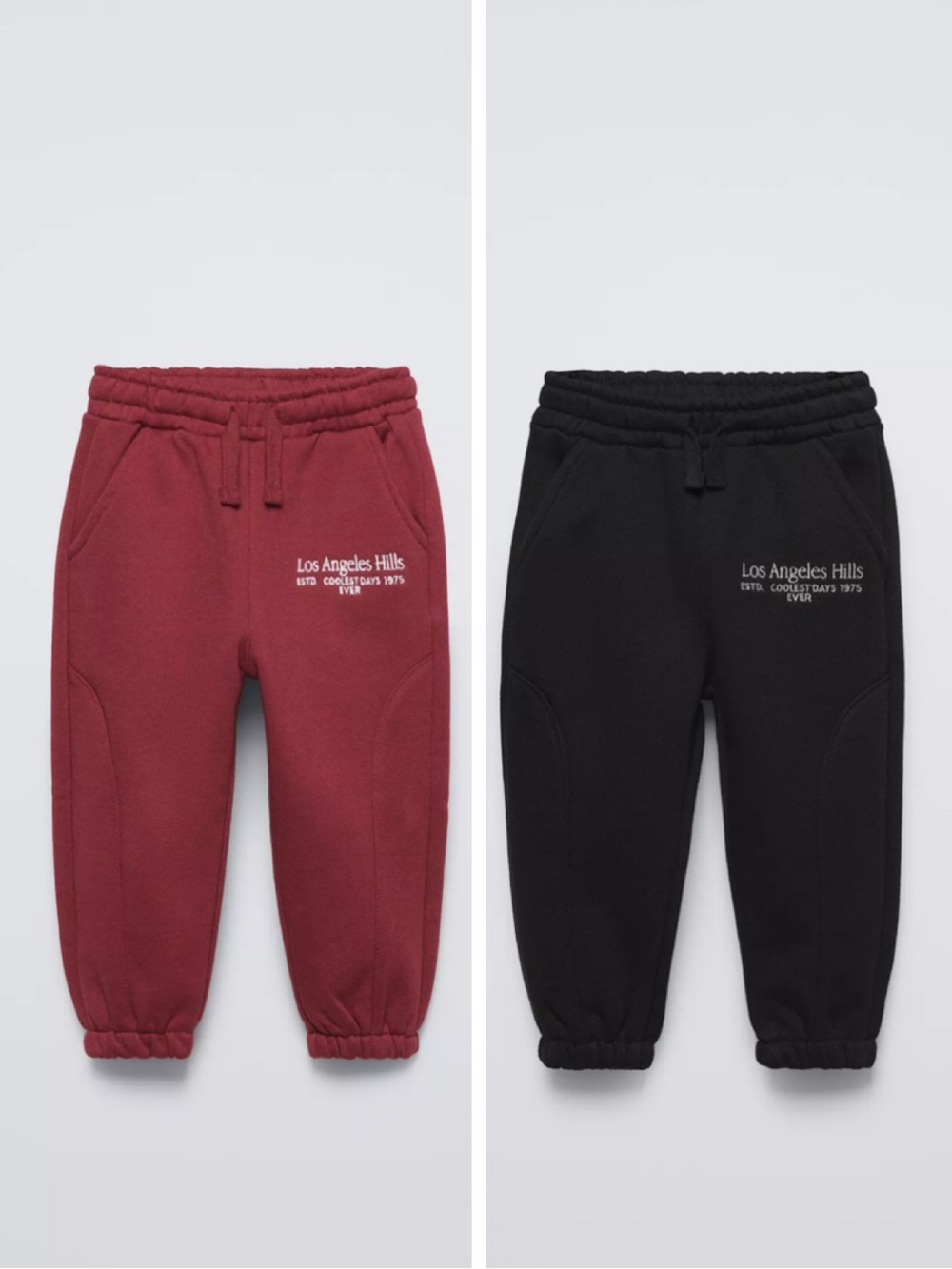 Zara Kids Cozy Jogger Pants - Maroon and Black